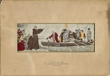 1893 World Columbian Exposition Stevengraph Woven Silk - Columbus Leaving Spain