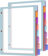 2 Set 8 Tab Binder Dividers for 3 Ring, Plastic Binder Dividers with Tabs Letter