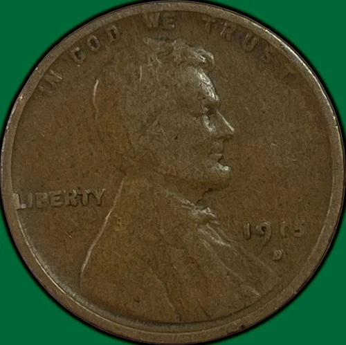 1915-D Lincoln Wheat Cent Very Good VG Coin #33638