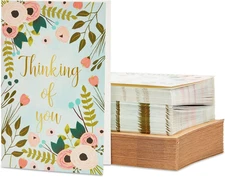 BEST PAPER GREETINGS 48 Pack Thinking of You Cards Bulk with 4x6 inches, blue