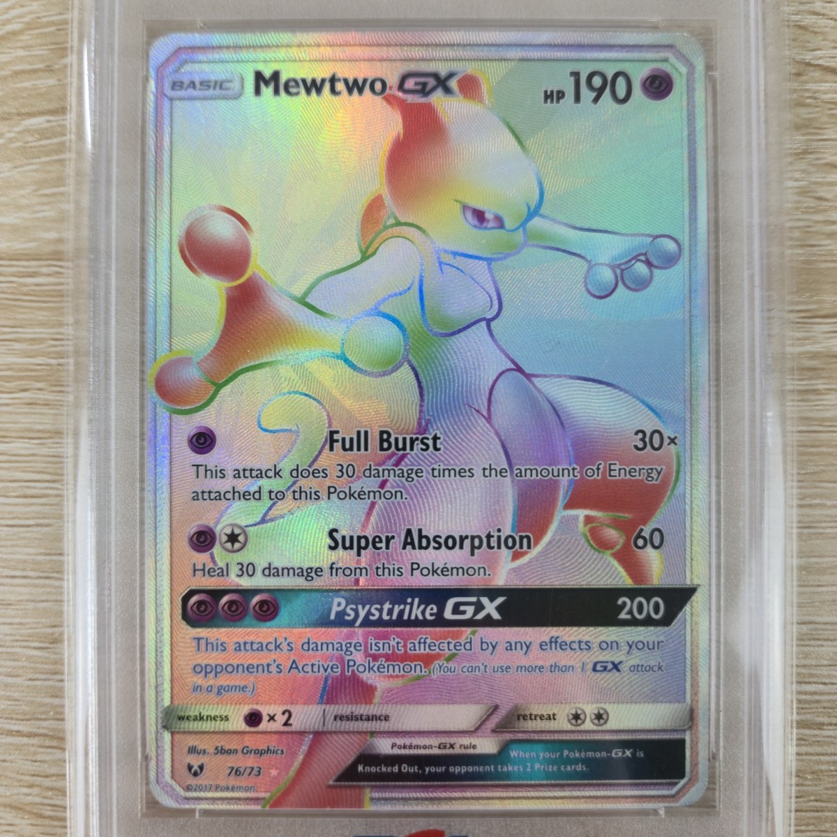 PSA 10 Mewtwo GX 76/73 Shining Legends Ultra Secret Rare Rainbow