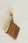 Vtg Gold Tone Wooden Jewelry Suite-Earrings/Bracelet/“R” Pendant-Necklace — photo 7