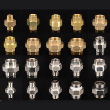 Union Coupling Connector Fitting Female/Male BSPT 1/8" bis 2" Brass/Nickel