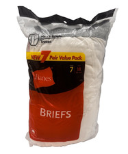 VTG 2003 Hanes Briefs Underwear Size 38 White Cotton Pack of 7 New Sealed NOS