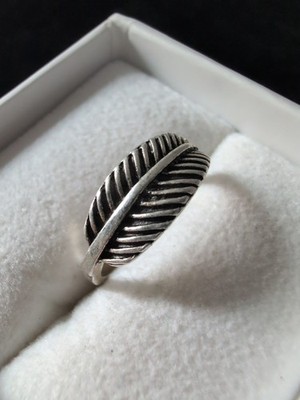 Sterling Silber 925 Größe 7 Handarbeit Feder Ring Hammer Design Custom