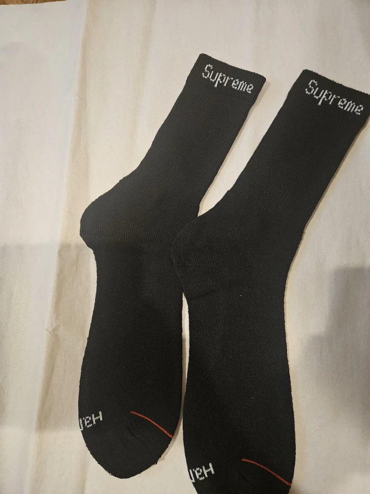 CALCETINES SUPREME®/HANES® CREW (PAQUETE DE 4). Calcetín de mezcla de algodón negro talla única Foto 2 de 2