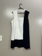 ASOS DESIGN skirt mini dress in black and white Size 14                    C48