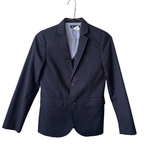 Boys J.Crew Crewcuts Thompson Navy Chino Suit Jacket Blazer Size 14 100% Cotton
