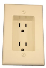 Leviton 15 Amp 1-Gang Recessed Duplex Receptacle, Residential Grade, with Screws