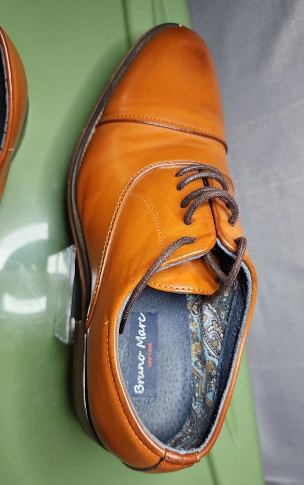 BRUNO MARC NEW YORK Louis-2 brown gold Oxford Dress Shoe Men's 9.5  - Image 4 of 4