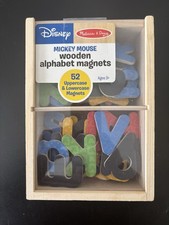 Disney Melissa  Doug MICKEY MOUSE Wooden Alphabet Magnets 52 Upper  Lower Case