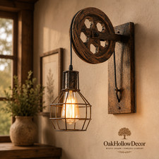 Industrial Pulley Wall Sconce