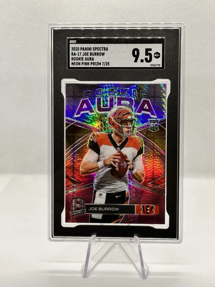 2020 Spectra Joe Burrow Aura Neon Pink #/25 Rookie SGC 9.5 NEW SLAB GEM MINT SP - Image 4 of 4