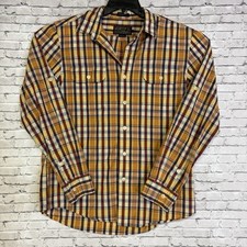 Pendleton Thomas Kay Blue Yellow Red Plaid Button Down Shirt Size L