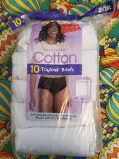 10 Pair Women's Hanes Breathable White Cotton Briefs Size 10/3XL Open Pack WP304