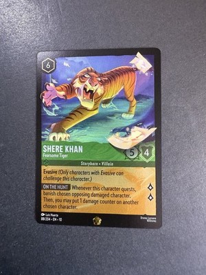 Shere Khan - Fearsome Tiger 88/204 Whispers in the Well COLD FOIL Lorcana RARE