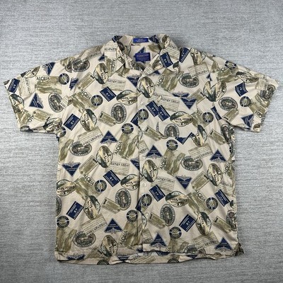Vintage Pendleton Camp Shirt Men's Size Large Hawaiian AOP Loop Collar Button Up