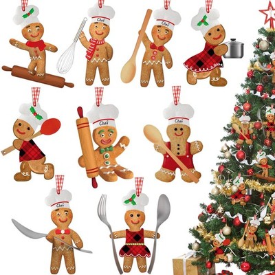 27 Pieces Gingerbread Ornaments Baking Gingerbread Man Farmhouse Ornaments Wo...