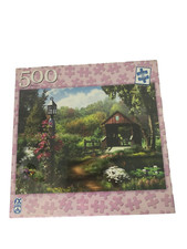 FX Schmid Jigsaw Puzzle Covered Bridge 500 Pieces 18x24 Sealed USA NOS Vintage