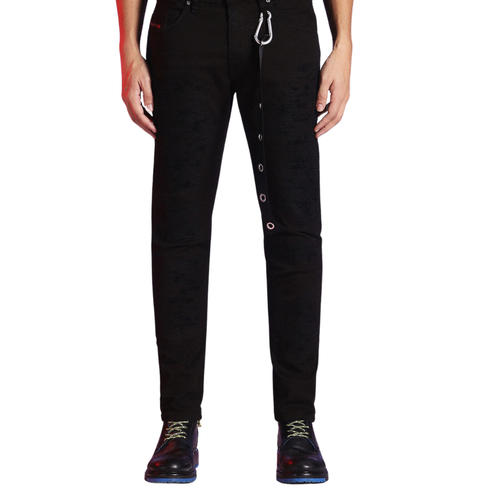 Jeans DIESEL uomo denim LU-THOMMER 0699U SLIM SKINNY ITALIA NERO PREZZO AL PUBBLICO £300 - Foto 1 di 8