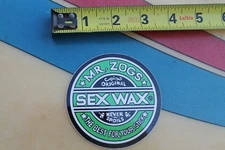 Dr. Zog's SEX WAX Surfboard Wax Green Original Vintage Surfing STICKER