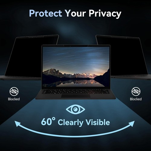 15.6" Magnetic Laptop Privacy Screen - Anti Glare Protector, Blue Light Filter - Picture 5 of 9