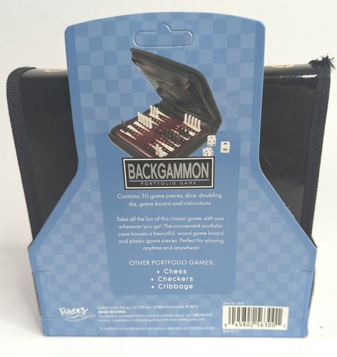 Backgammon Portfolio Travel Game In Case - FUNDEX - New 2006 - Picture 3 of 3