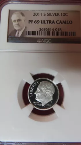 2011-S 10c Roosevelt Proof Silver Dime NGC PF69 Ultra Cameo