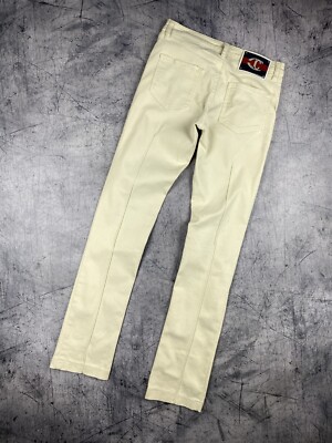 Just Cavalli Vintage Hose Damen Größe W 27 Creme Italy Designer