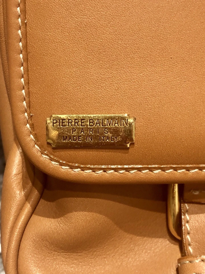 Коричневая кожаная сумка-мессенджер Pierre Balmain - Изображение 3 из 4