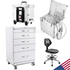 Dental Delivery Unit Air Compressor Suction 4H /Storage Cabinet 4 Drawers/Stool