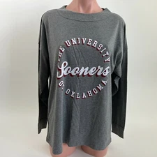 Victoria's Secret PINK Collegiate Collection Long Sleeve Shirt  Gray S NWT