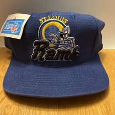 VINTAGE 90s ST. LOUIS RAMS TEAM NFL DREW PEARSON COMPANIES HAT NEW WITH TAG 