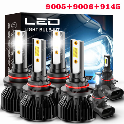 For Jeep Grand Cherokee 1999-2003 6x LED Headlight Bulbs Hi/Low Beam Fog Lights