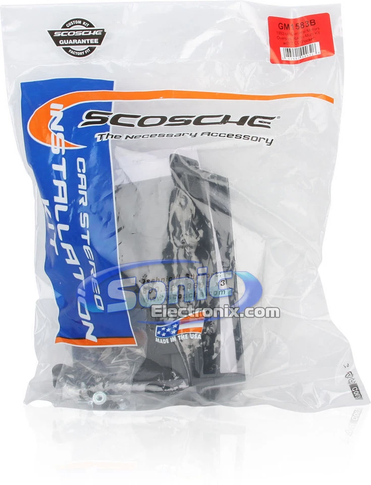 Kit de tablero de instalación DIN única Scosche GM1583B para Chevy/Cadillac/GM Select 1992-up Foto 3 de 3