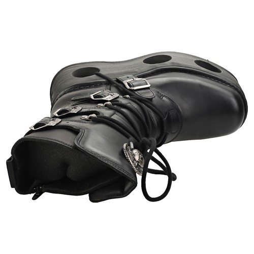 New Rock Space Metallic Neptuno Boots Unisex Platform Boots in Black - 8 US - 第 7/8 張圖片