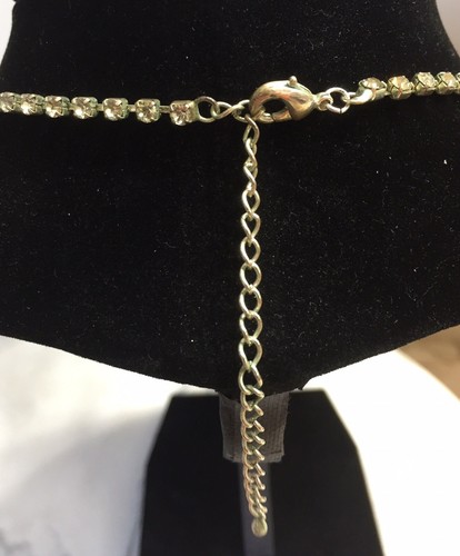 Rhinestone Necklace Waterfall Classic Prong Set 15”-18” Prom Vintage Pageant - Picture 4 of 4