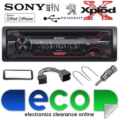 Peugeot 308 Sony CDX-G1200U CD MP3 USB AUX-in Ipod Iphone Coche Radio Stereo Kit