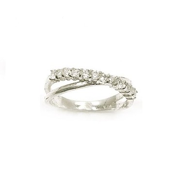 Alliance Femme Argent 925 Avec Diamants Cz T60 - Bijou Neuf étiquettes