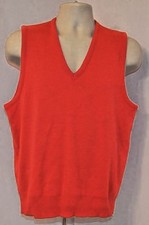 VTG Briarcliff Sweater Vest V Neck Preppy Golf Sleeveless Red Men L Made in USA