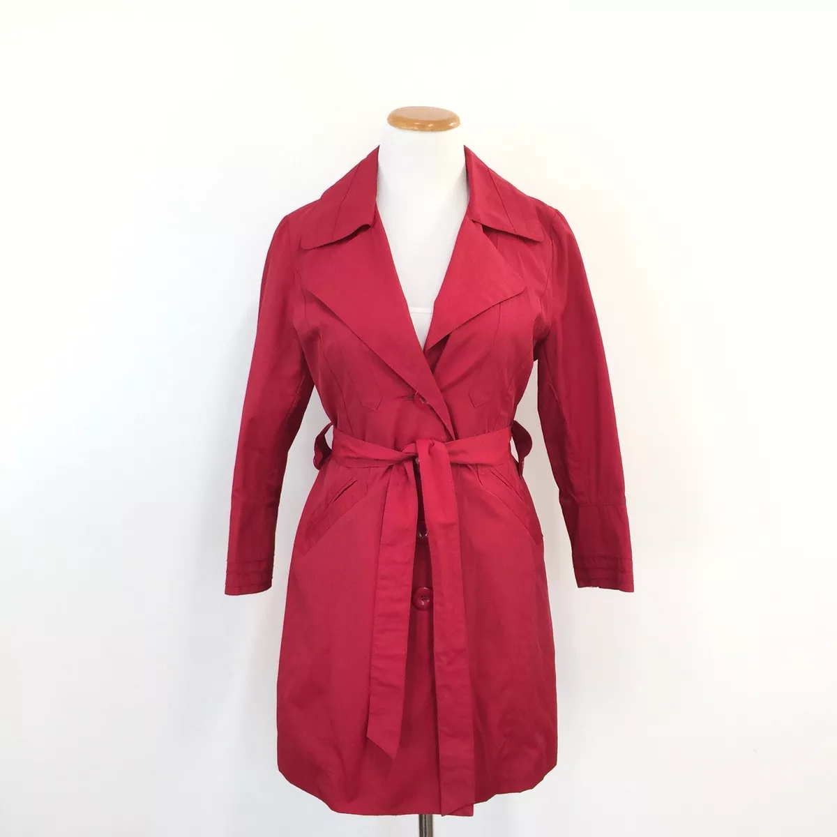 Petite red shop trench coat