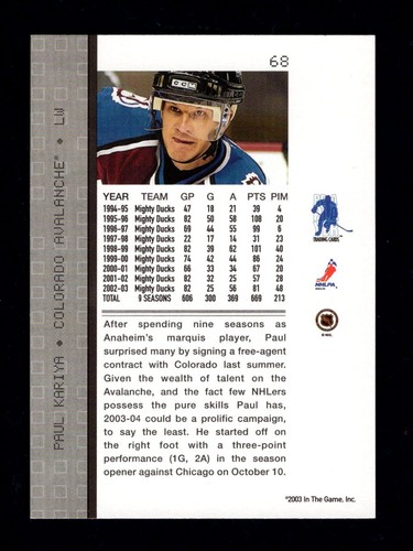 2003-04 Be A Player Memorabilia Base Hockey Cards You Pick From The List - Picture 19 of 75