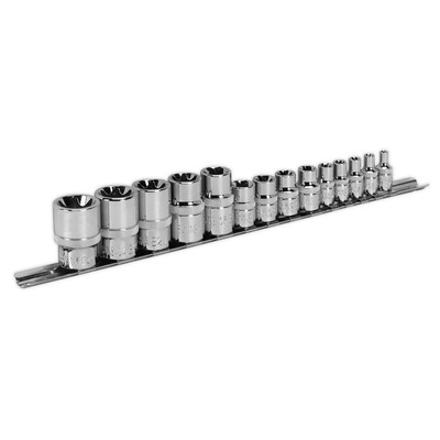 Sealey Torx Stern Steckschlüssel-satz 14pc 0.6cm 1cm & 1.3cmSq Drive E4-E24