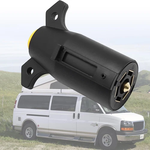 7 Way Round RV Style Trailer Light Plug Connector Replacement End Blade Pin new - Picture 7 of 9