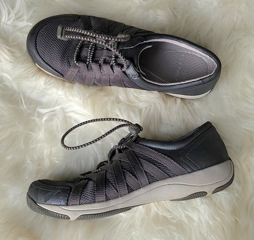 Dansko Sneakers Women's Size 36 Honor Suede & Mesh Gray Bungee Tie Shoes - Picture 6 of 12