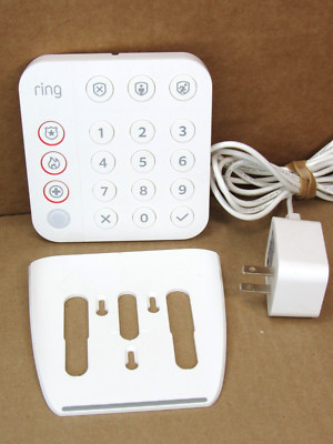 Ring 5AT2S7 White Wireless Z-Wave DSK Home Security System Alarm Keypad + Power