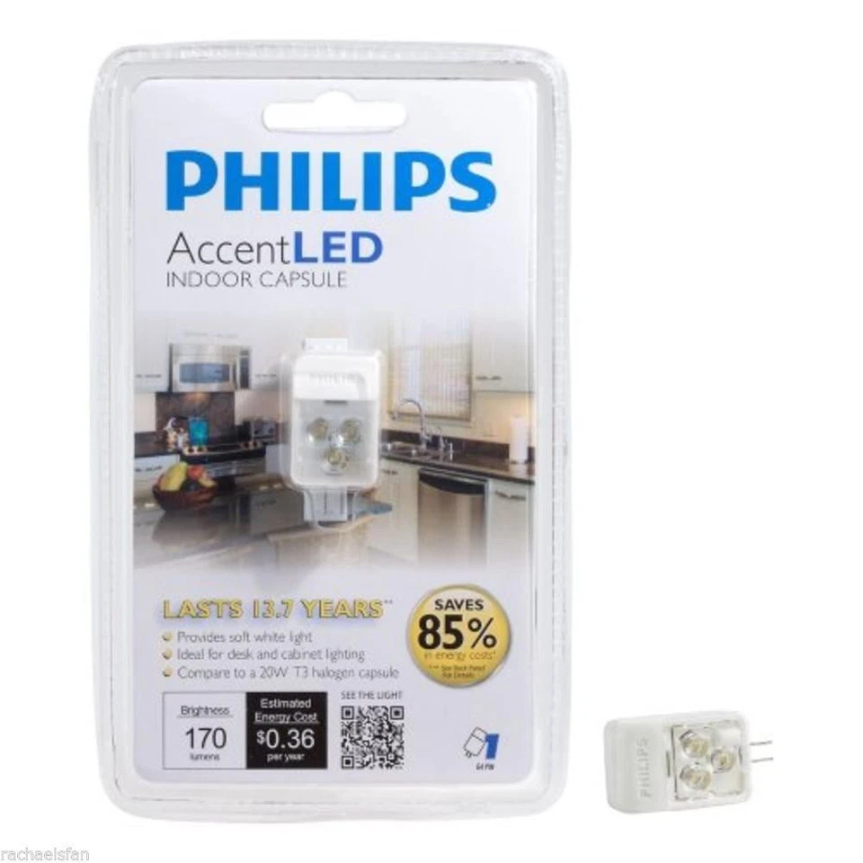 1 New Philips LED T3 Accent  Halogen LED Light Capsule 3.5W (20W) G4 Soft White - Image 4 of 4