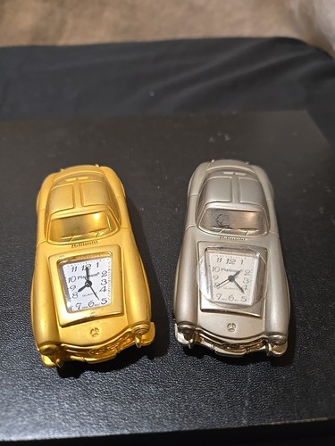 Platinum Quartz Car Clocks Mercedes 300 SL x 2 Gold & Silver Clocks Not Working