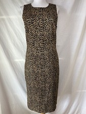 nwt J Crew Leopard Print Ultra Suede Sheath Dress Sz 4 Knee Length Cotton Animal
