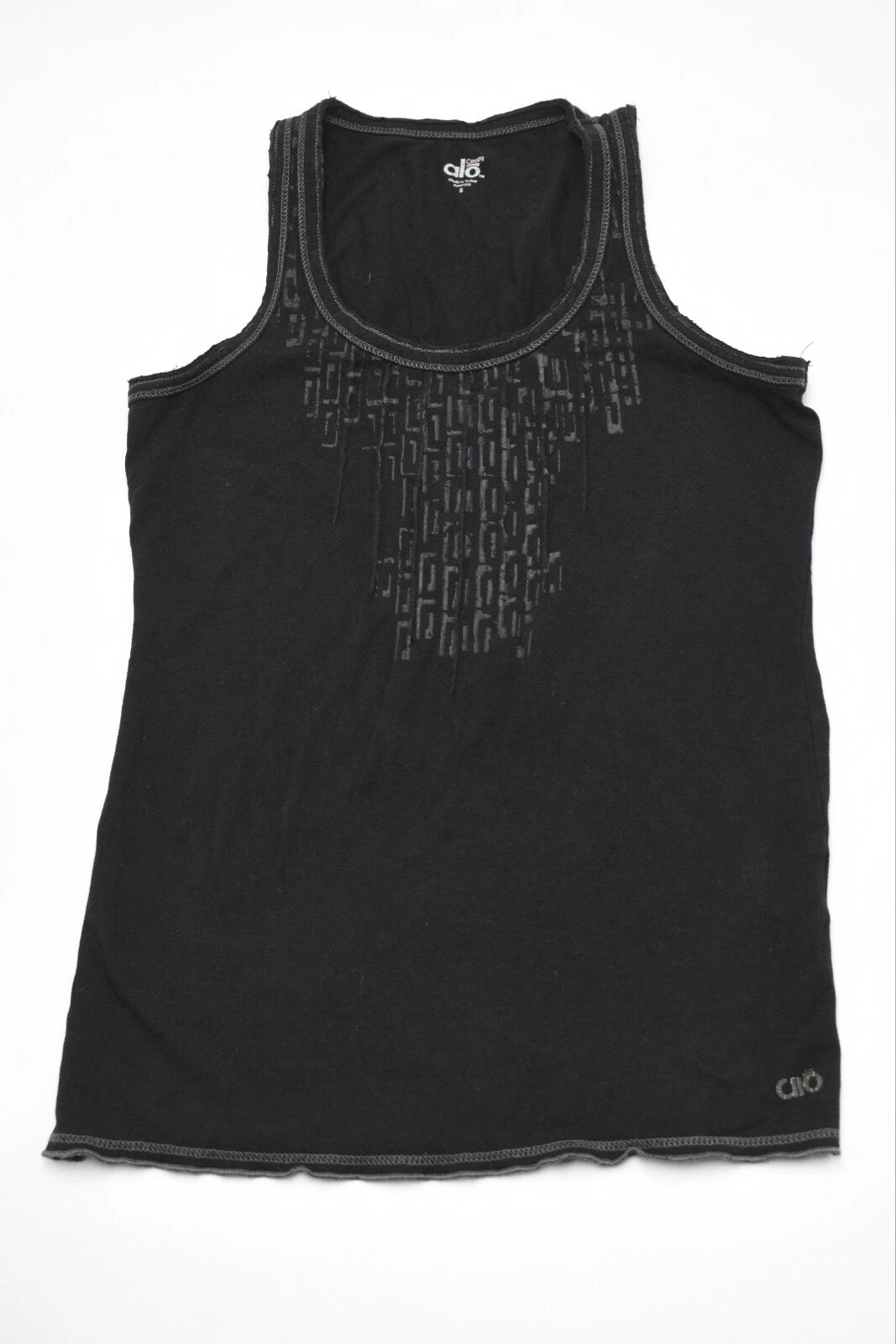 alo-yoga ribbed knit muscle cut off cotton blend tank-top